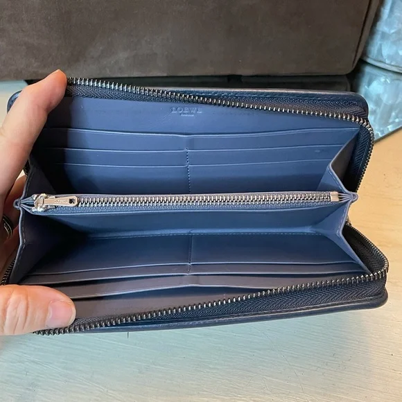 Loewe blue and white polka dot zip around wallet *WITH BOX* - Picture 7 of 15